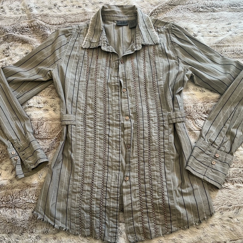 Women’s Daytrip Striped Shirt Button Down Blouse, M